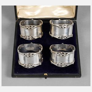 Vier Serviettenringe Silber