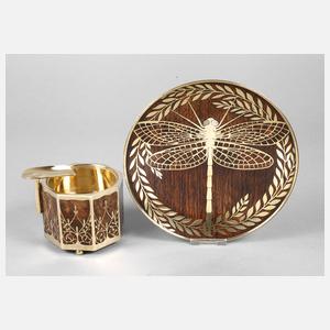 Libellenschale und Aschenbecher