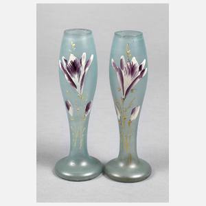 Paar Jugendstilvase Emailmalerei