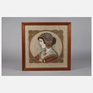 Stickbild Jugendstilschönheit