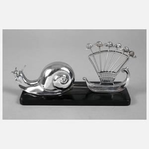 Schnecke als Spießchenständer