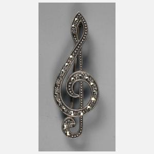 Brosche als Notenschlüssel mit Markasiten