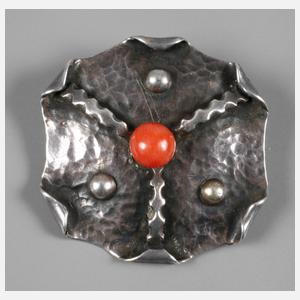 Silberbrosche Art Déco