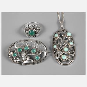 32f Drei Schmuckteile Art Déco