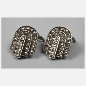 Paar Art Déco Ohrclips