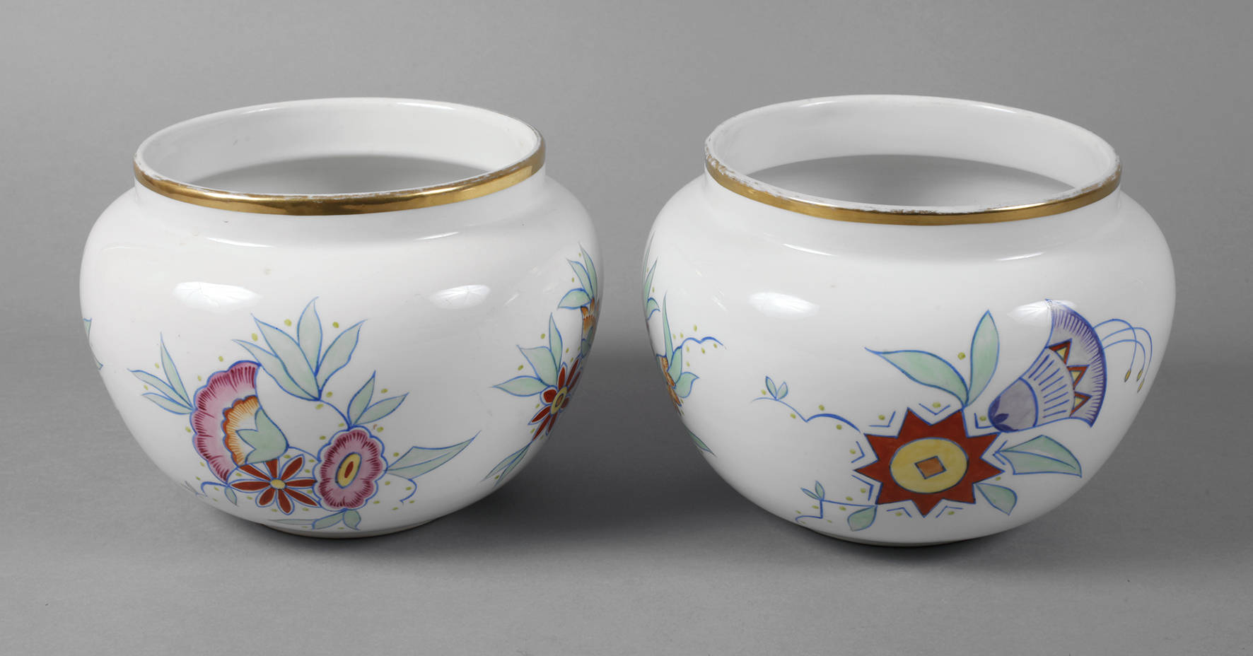 Gräf & Krippner zwei Cachepots Art déco