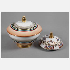 Zwei Deckeldosen Art Déco