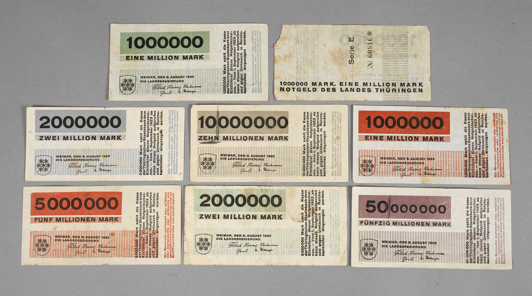 Herbert Bayer, Notgeld der Hyperinflation, Weimar, 1923