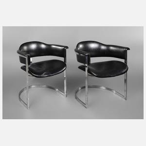 Paar Stahrohrsessel Vittorio Introini
