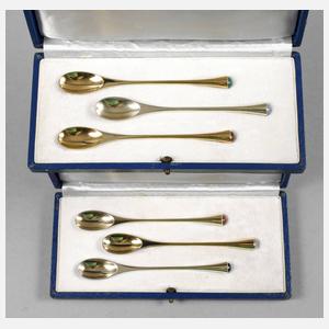 Rosenthal sechs vergoldete Mokkalöffel