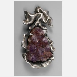Großer Designanhänger mit Amethystdruse