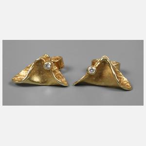 Paar Design Ohrstecker mit Diamant