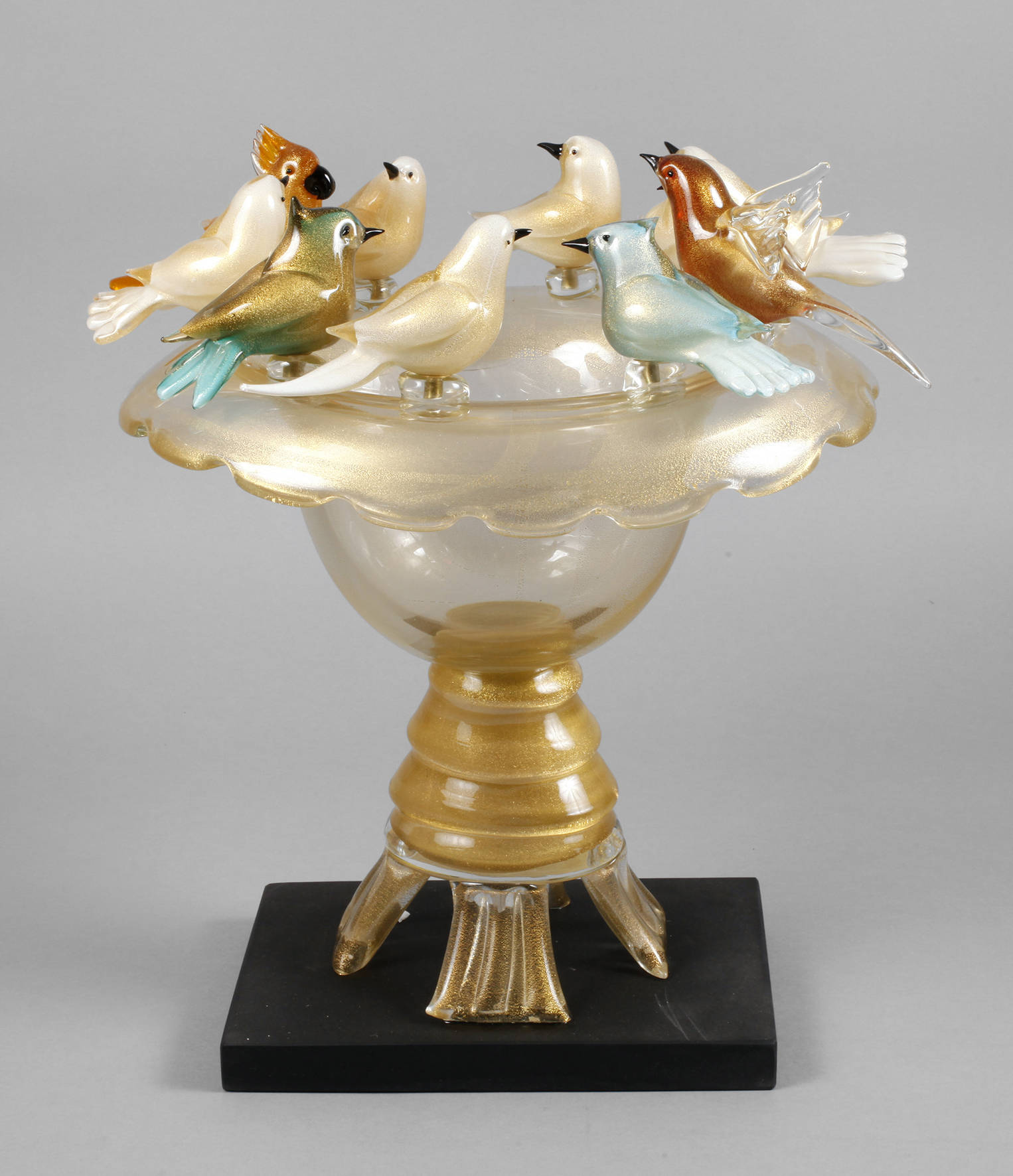 Alessandro Barbaro große Vase mit aufsitzenden Vögeln