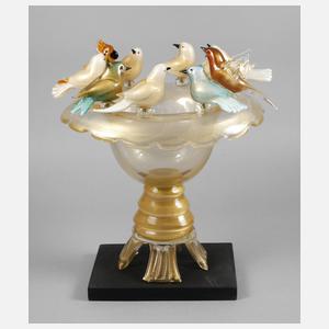 Alessandro Barbaro große Vase mit aufsitzenden Vögeln