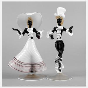 Murano zwei venezianische Karnevalsfiguren