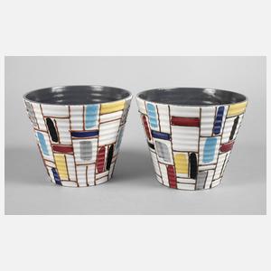 Paar Cachepots Strehla-Keramik