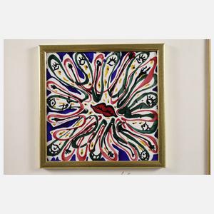 Dali, Salvadore, Gestaltete Keramikfliese, Limitierung 378/387, gerahmt