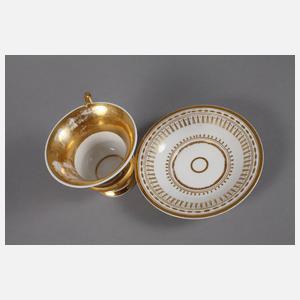 Große Biedermeier Schokoladentasse Mainburg