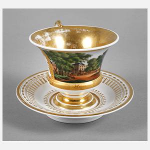 Große Biedermeier Schokoladentasse Mainburg