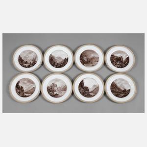 Acht Ansichtenteller Schweiz