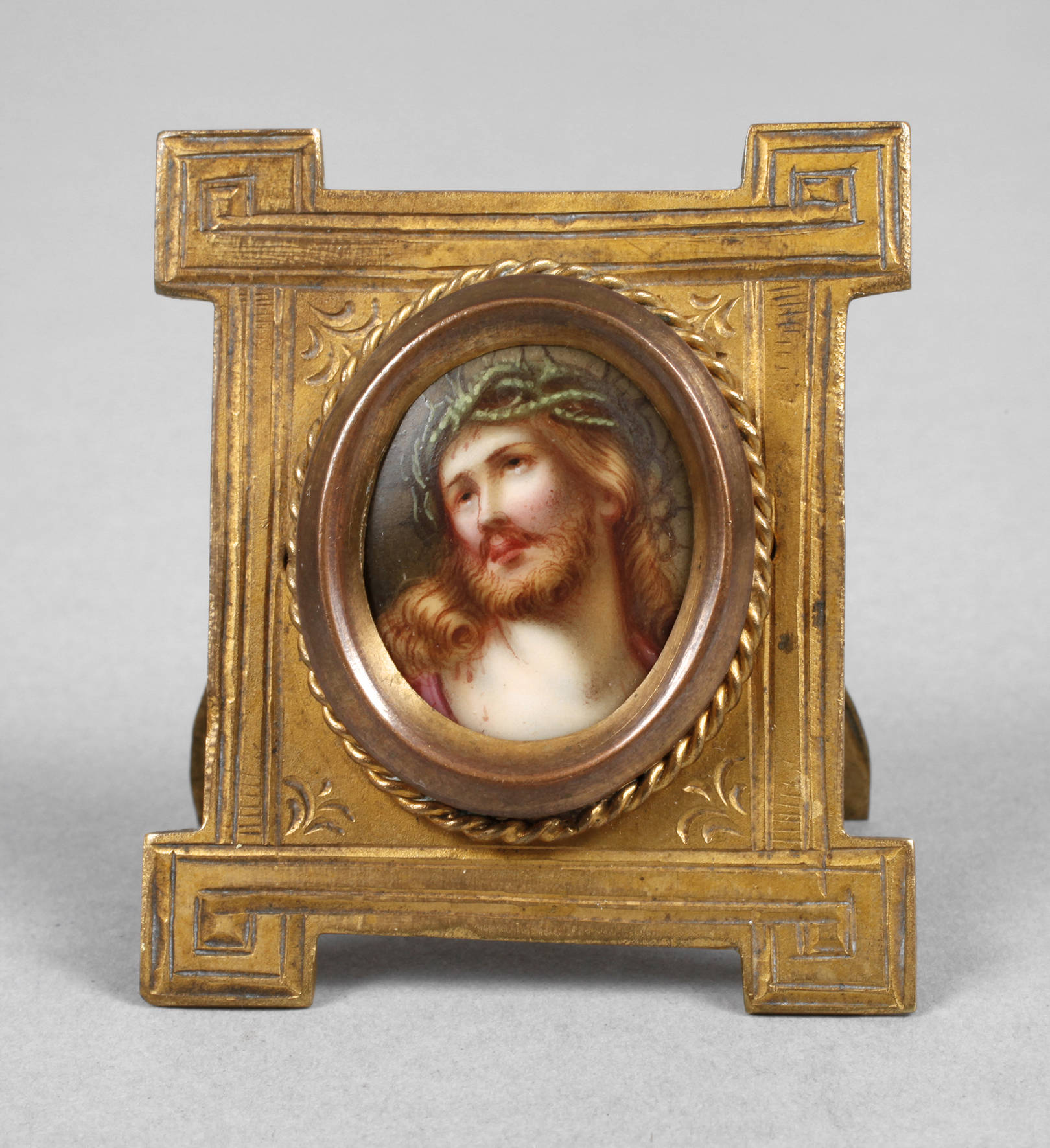 Kleine Porzellanbildplatte Jesus als Tischbilderrahmen