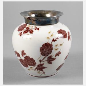 Hutschenreuther Art Déco Vase mit Silbermontierung