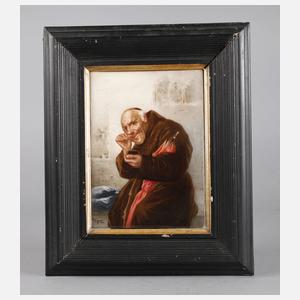 KPM Berlin Bildplatte schnupfender Mönch