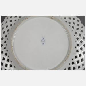 Meissen seltener Flechtrandteller Punktzeit