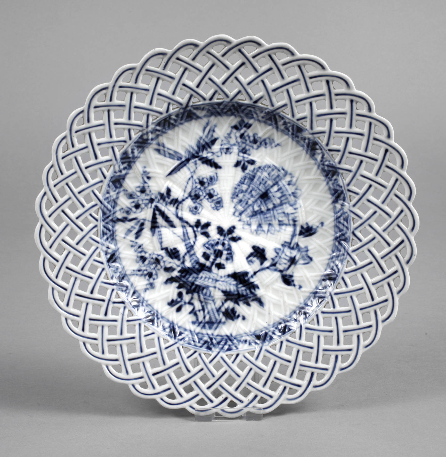 Meissen seltener Flechtrandteller Punktzeit