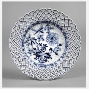 Meissen seltener Flechtrandteller Punktzeit