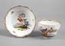 Meissen Tasse und Untertasse Vogelmalerei