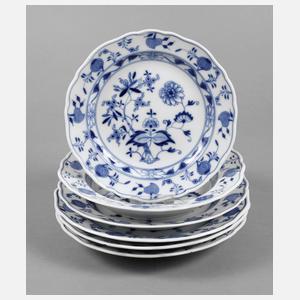 Meissen sechs Teller Zwiebelmuster