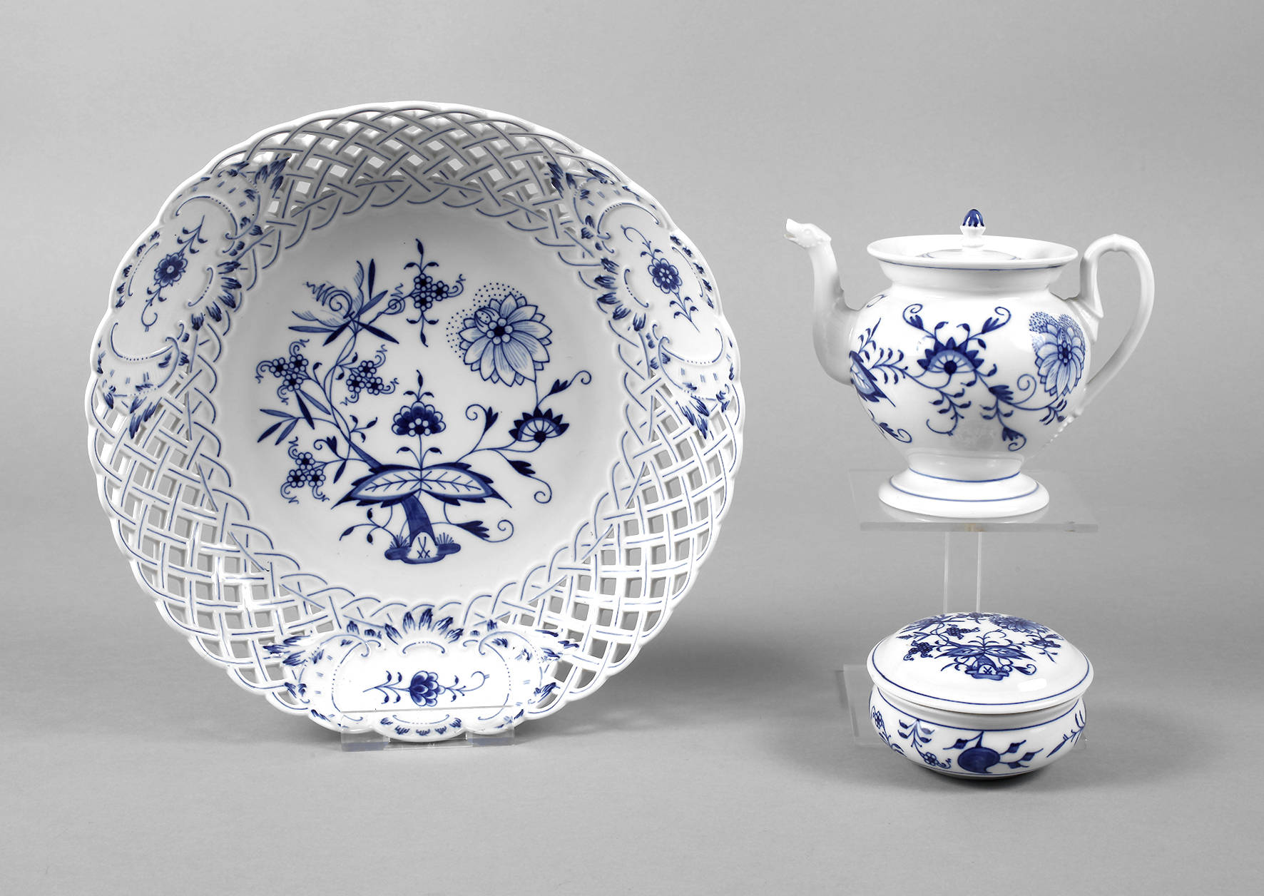 Meissen drei Teile Zwiebelmuster