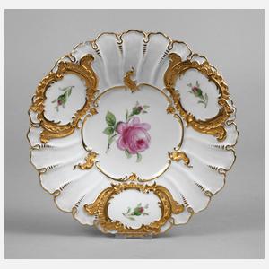 Meissen Prunkteller Rote Rose