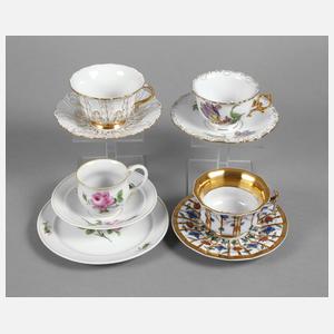 Meissen ein Gedeck und drei Sammeltassen