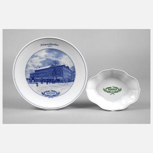 Meissen Schale und Teller Sachsenbank