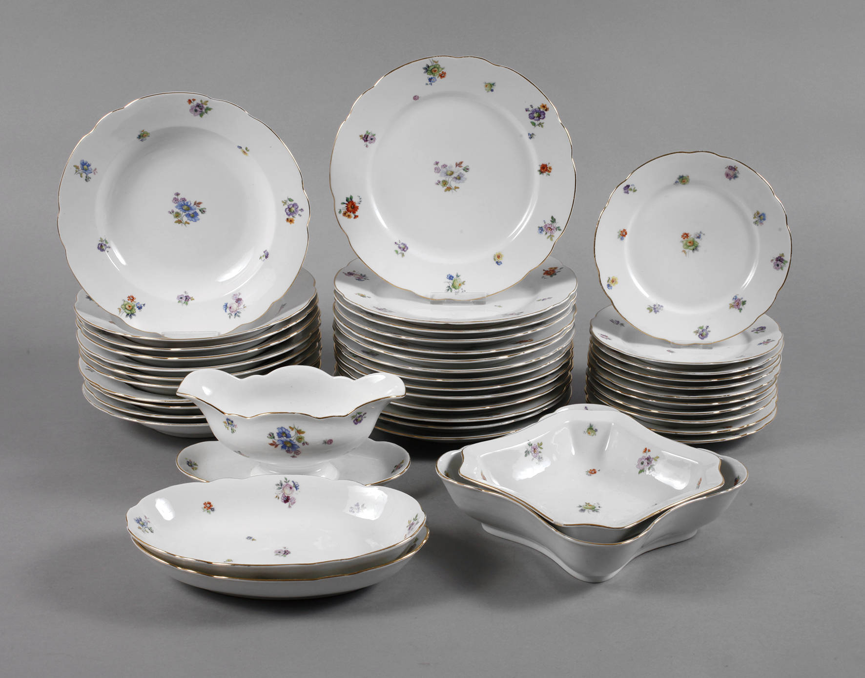 Meissen Teichert Speiseservice Streublümchendekor