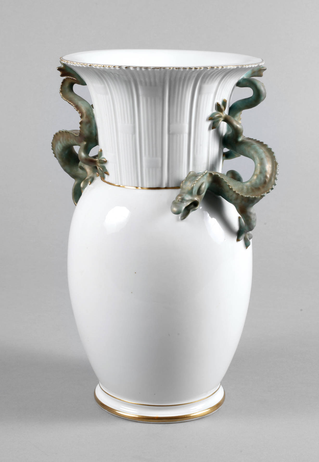 Meissen Teichert Vase mit Drachenhenkeln