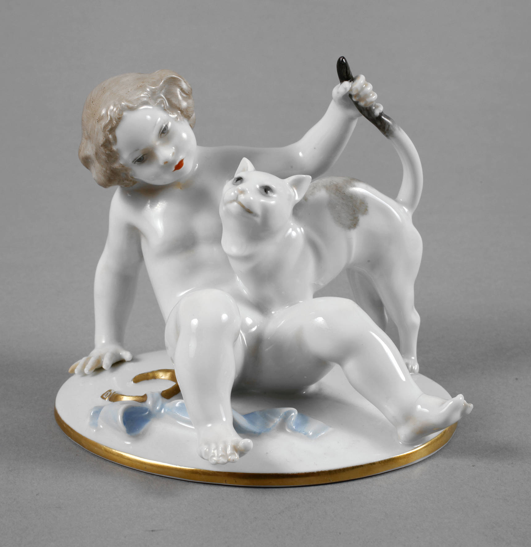 Rosenthal Putto mit Katze