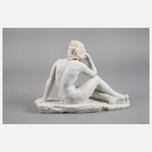 Scheibe Alsbach sitzender weiblicher Akt