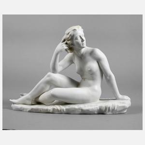 Scheibe Alsbach sitzender weiblicher Akt