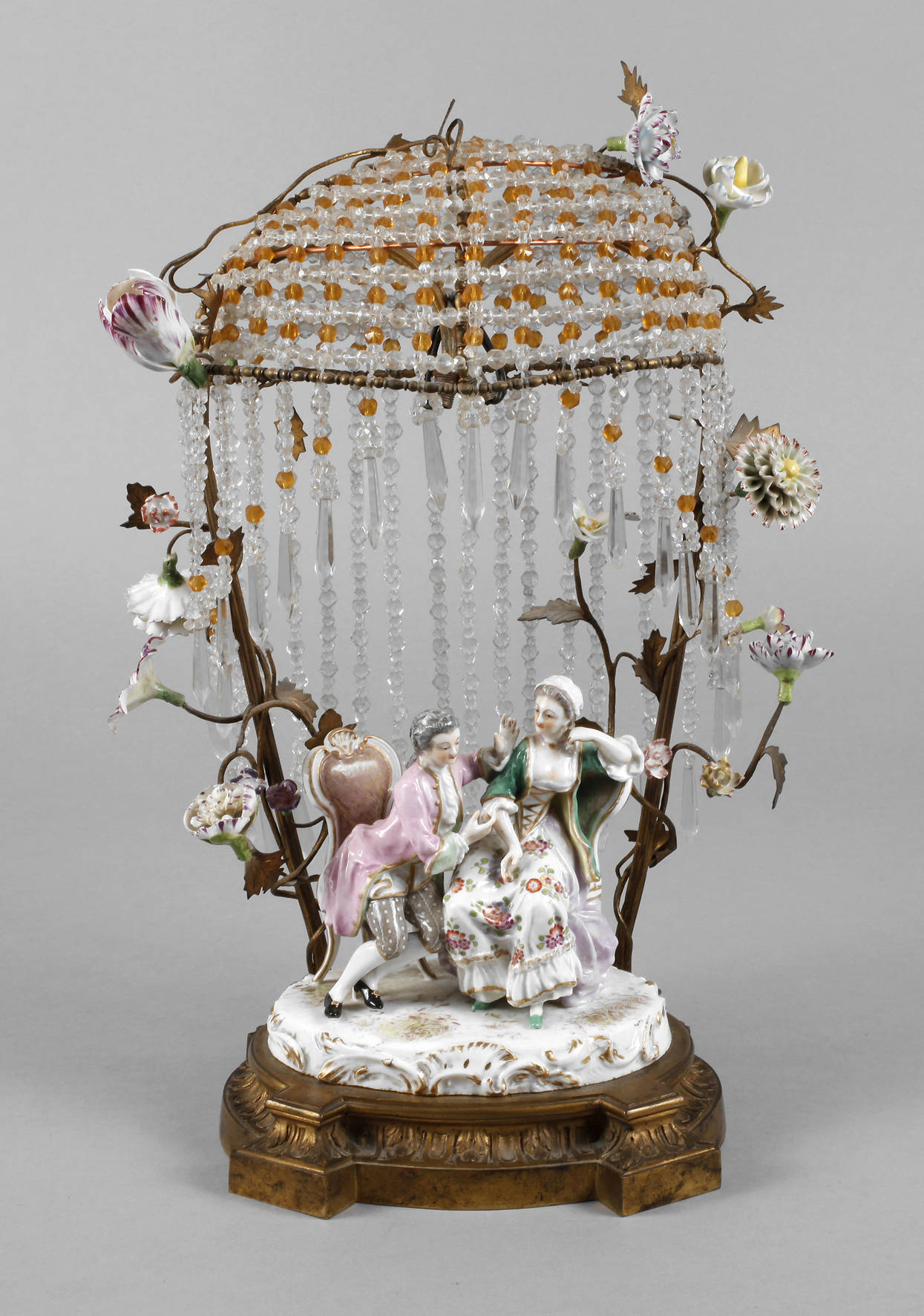 Tischlampe mit Bronzemontierung