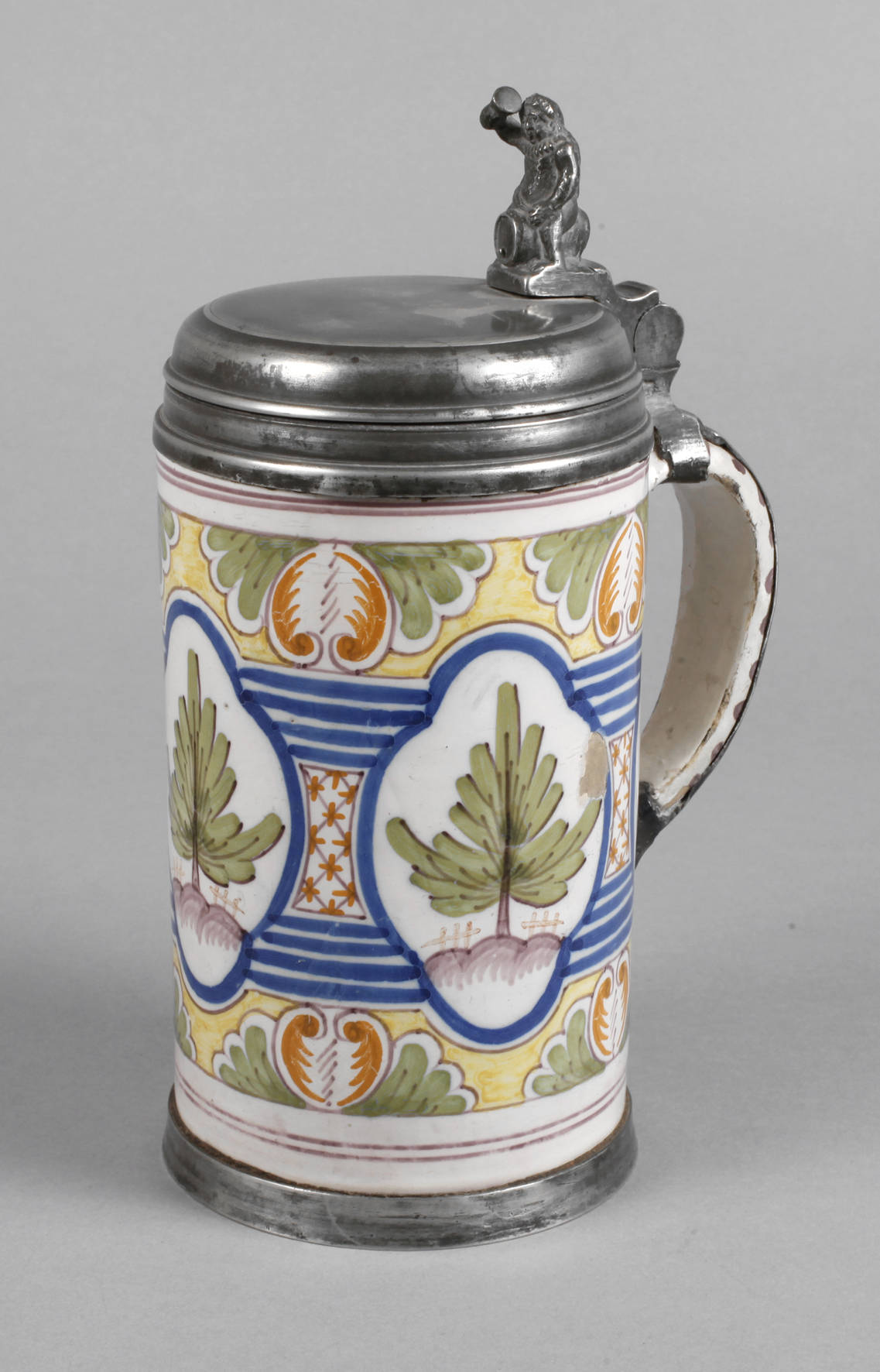 Magdeburger Pilaster Fayencewalzenkrug