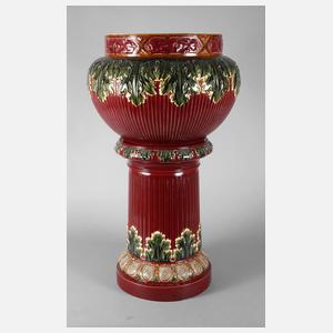 Großer Historismus Cachepot mit Säule