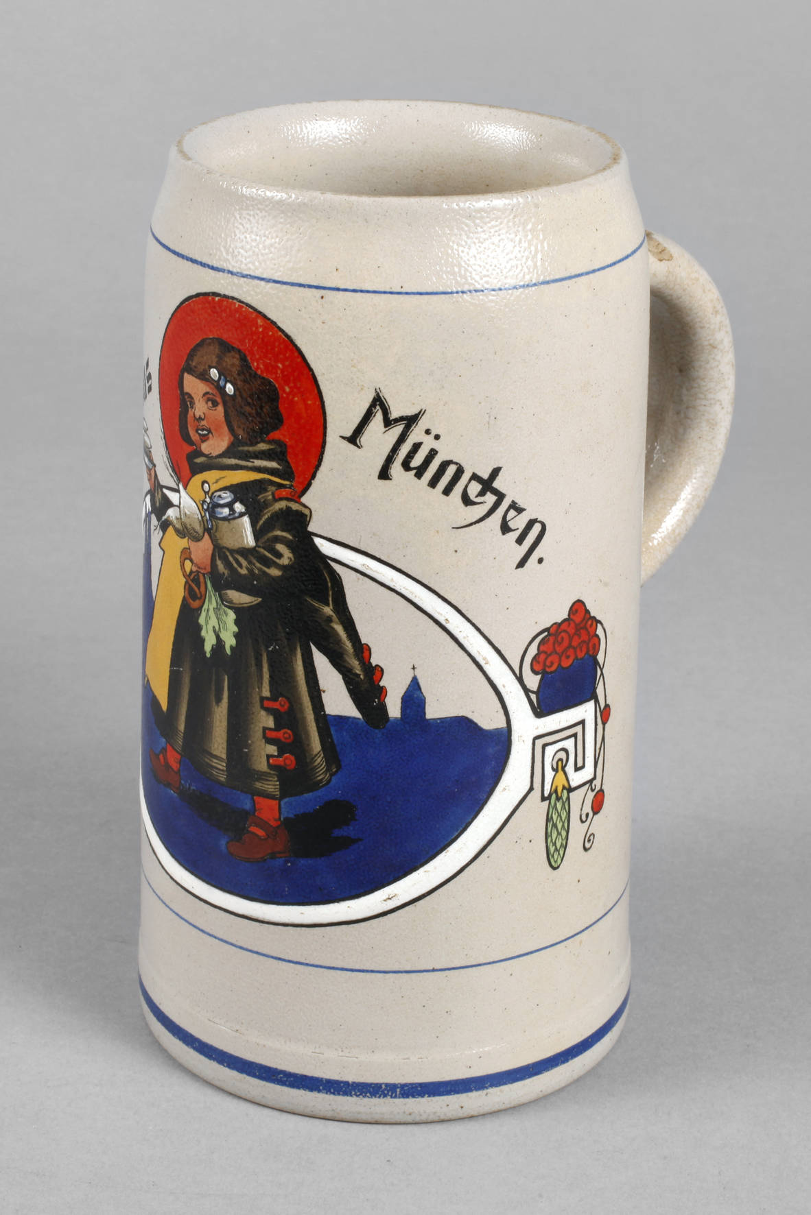Jugendstil Bierkrug Münchner Kindl