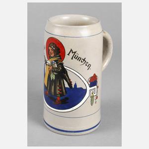 Jugendstil Bierkrug Münchner Kindl