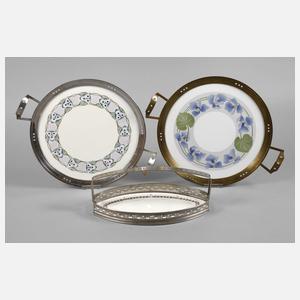 Drei Jugendstiltabletts