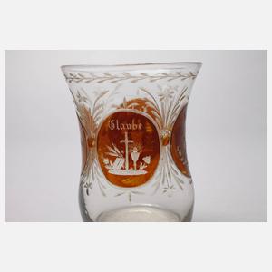 Biedermeier Becher Glaube - Hoffe - Liebe