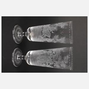 Sechs große jagdliche Gläser