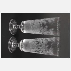 Sechs große jagdliche Gläser